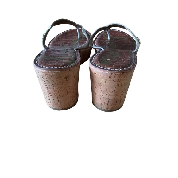 Sam Edelman “Romy” White Leather Thong Style Wedge Sandals 10M - Picture 6 of 9